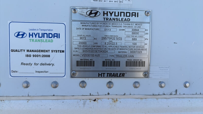 2014 HYUNDAI TRANSLEAD TRAILERS Hyundai Translead Trailers